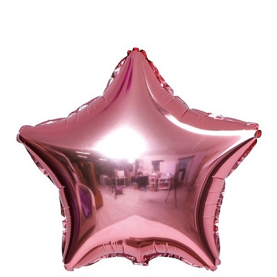 Шар фольгированный "Звезда", розовый, гелий.