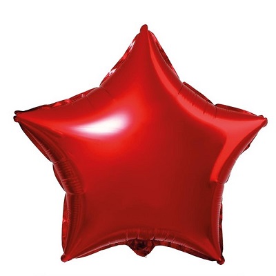 Шар фольгированный "Звезда",красный, гелий.