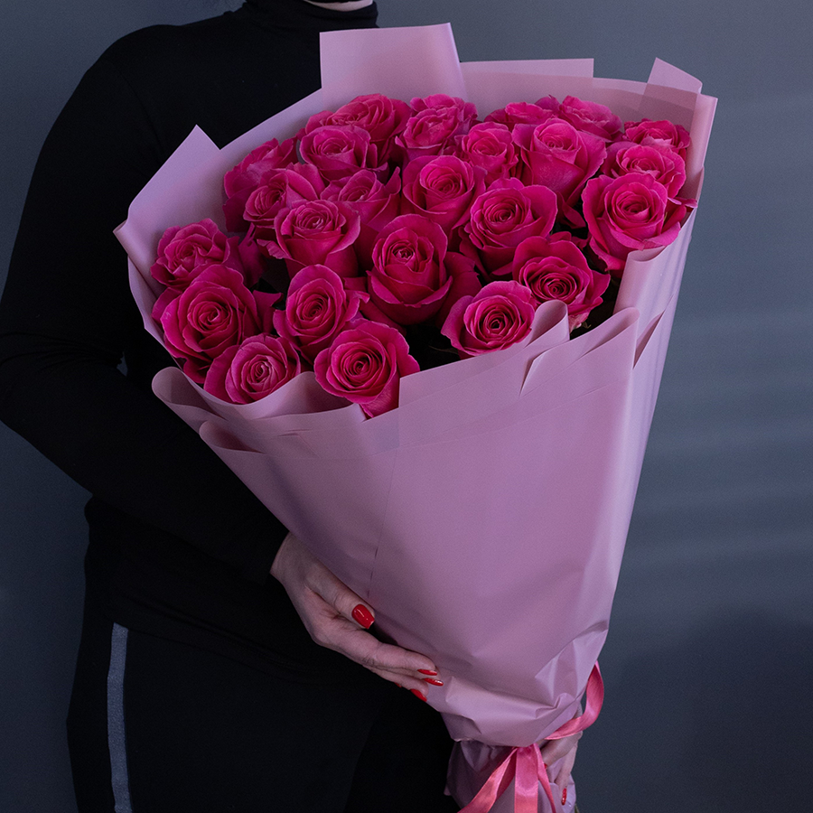 Букет из эквадорских роз "Пинк Флойд", 25 шт.