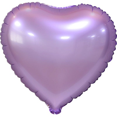Шар фольгированный "Сердце", лавандовый.